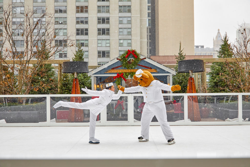 The Sky Rink is the quintessential winter outdoor activity (courtesy Peninsula Hotel Chicago)