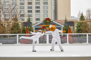 Chicago_Initiatives_The Sky Rink, Peter Bear and Skater