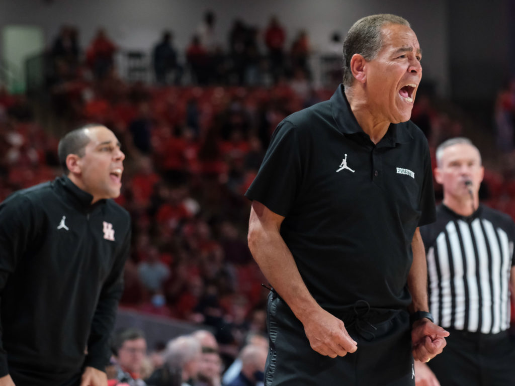 UH coach Kelvin Sampson and his son/assistant Kellen Sampson always bring the intensity.  (Photo by F. Carter Smith)