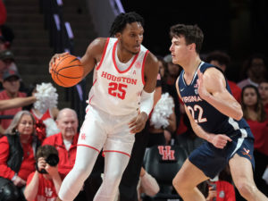 The University of Houston Cougars basketball team defeated the Virginia Cavaliers at the Fertitta Center