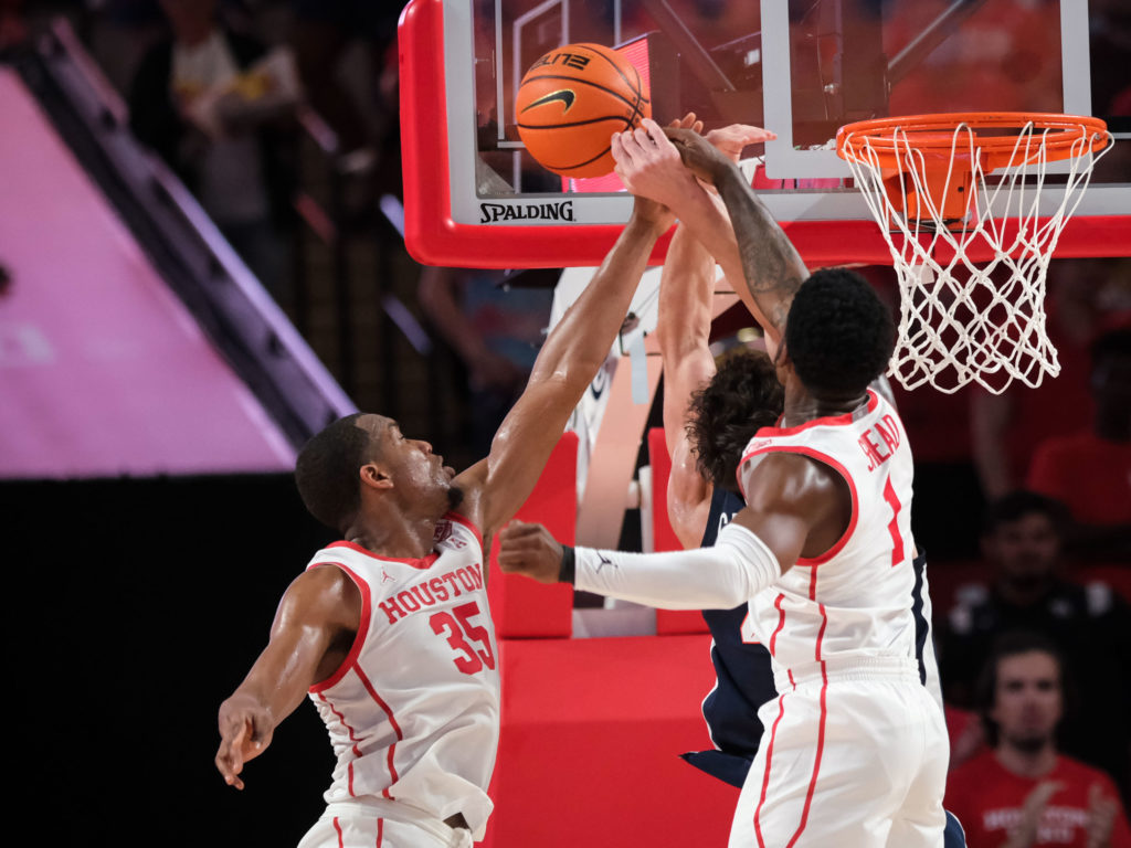 The University of Houston's defense can be swarming.  (Photo by F. Carter Smith)