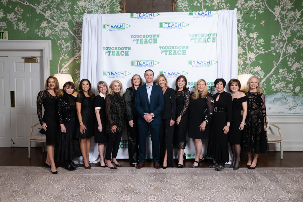 Drew Brees and the Champagne Cowgirls at the Touchdown for TEACH dinner held at River Oaks Country Club. (Photo by Dave Rossman)
