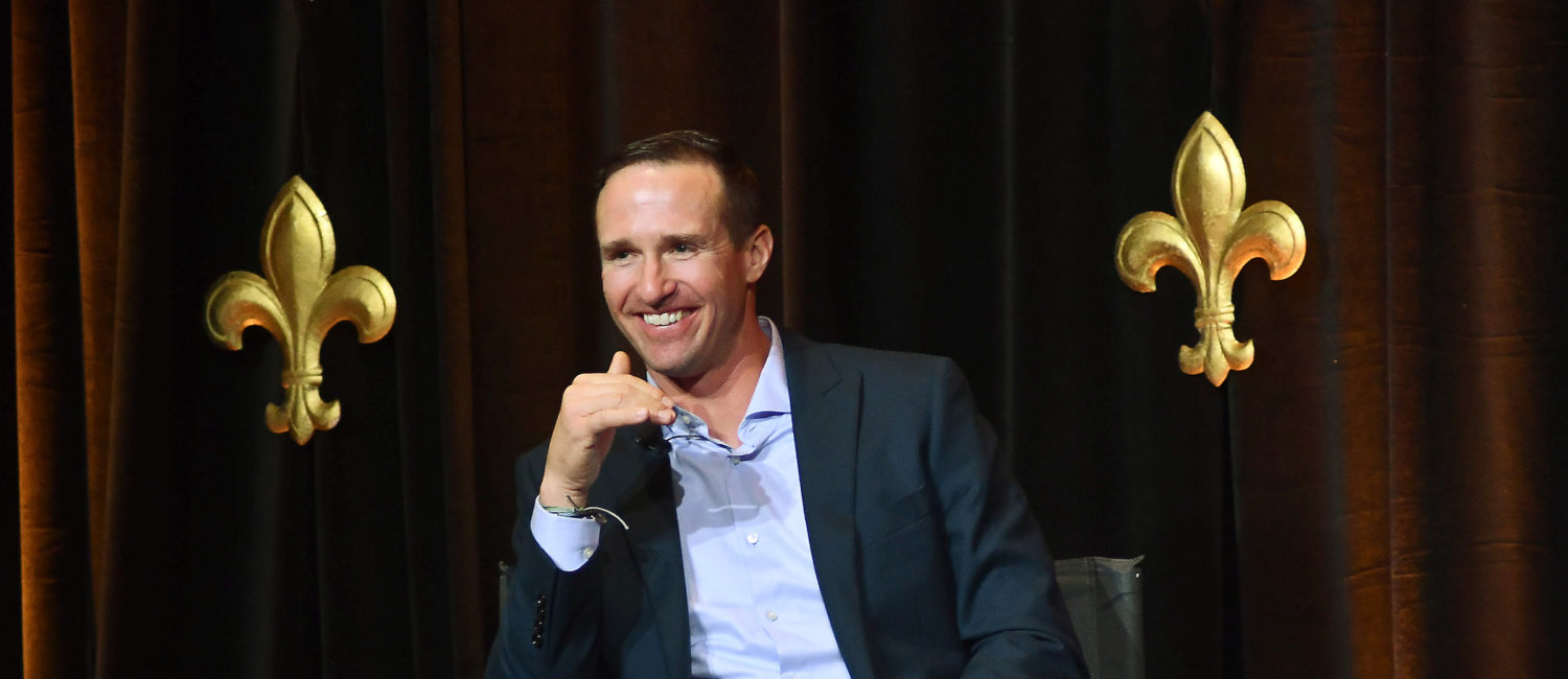 Special guest Drew Brees, former New Orleans Saints quarterback, in the hot seat at the Touchdown for TEACH dinner at River Oaks Country Club.  (Photo by Dave Rossman)