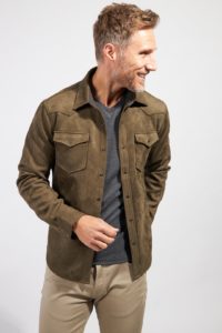 Gift Guide 2021 – Rye 51 The Wyatt micro suede shirt jacket in olive