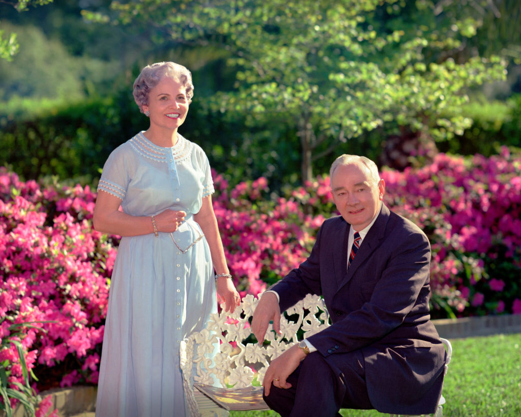 Gittings has produced many family heirloom portraits like this couple amongst their azaleas in the late 50s.