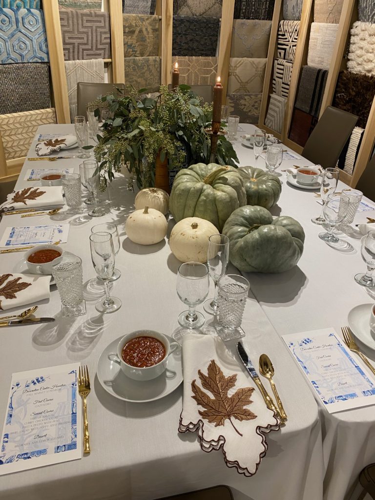 Tablescape design by Ronda Carman for the luncheon at Arsin Rug Gallery in Decorative Center Houston. (Photo by Priscilla Dickson)