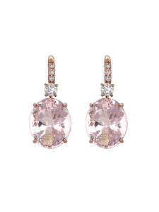 Irene Neuwirth Morganite And Full Cut Diamond Gemmy Gem Drop Rose Gold Earrings