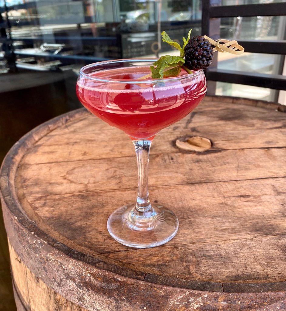 Lockwood Distilling brings , Earl’s 76 made with earl grey-infused vodka with blackberry syrup and topped with bubbles.