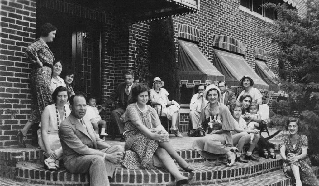 The Marcus family on Aunt Carrie's front porch on Swiss Avenue in Dallas