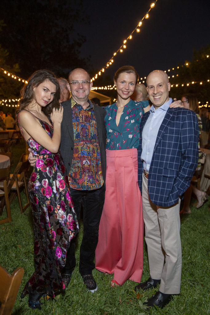Olya & Glen Bucher, Nika & Marc Adler  at The Menil Collection Party in the Park. (Photo by Jenny Antill )