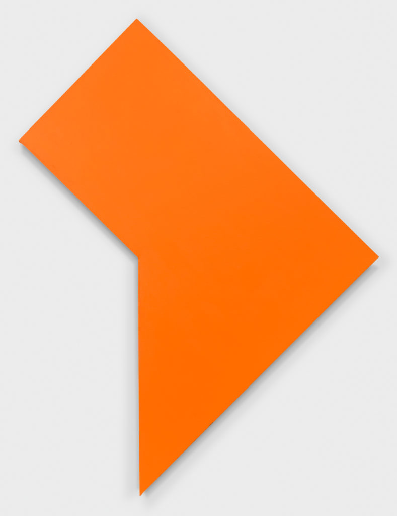 Paul Morgenson, is known for his brightly colored, cut-out canvases