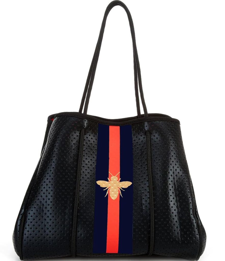 Parker & Hyde Black Metallic Bee Tote, $98
