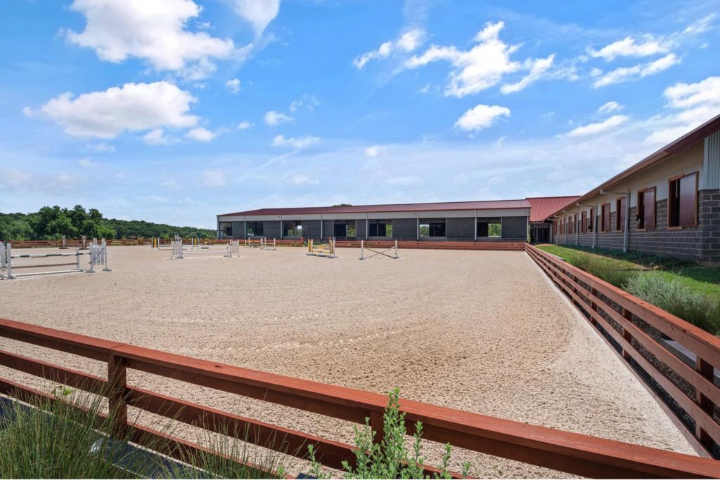 Outdoor arena with Carsten Meyer designed cross country course. Photos courtesy of Zach Spross, for Douglas Elliman.