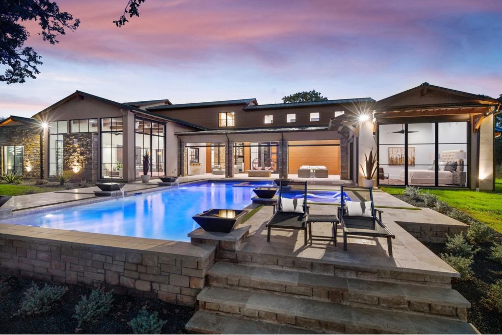 Rockgate Road - view from the backyard pool and spa. Photos courtesy of Zach Spross, for Douglas Elliman.