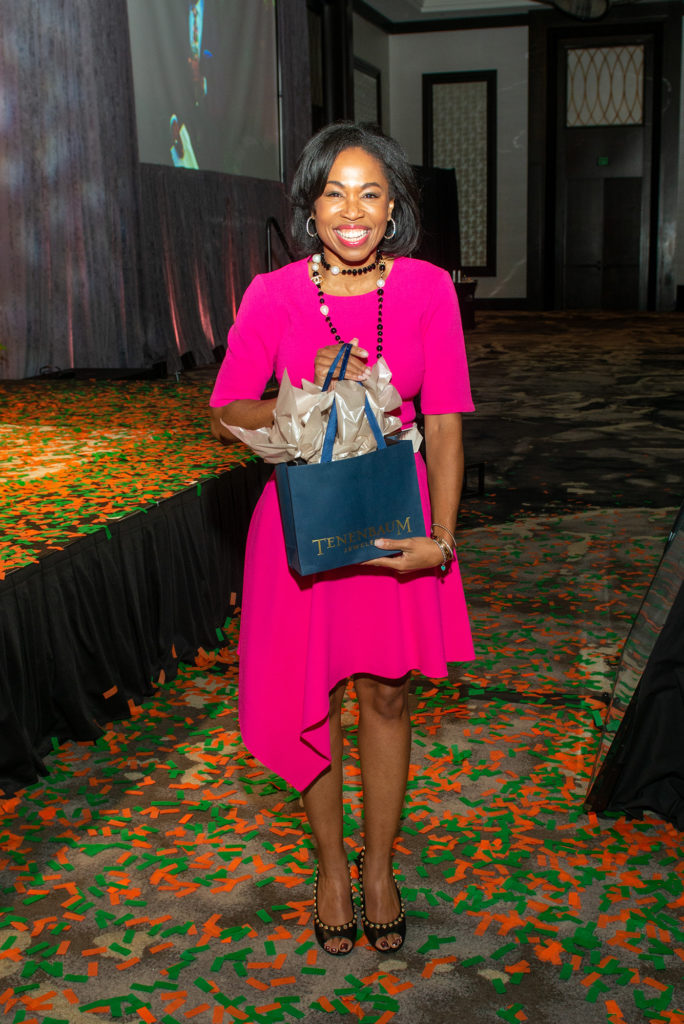 Raffle winner Roslyn Bazzell Mitchell at the Power of Literacy luncheon (Photo by Jacob Powers)
