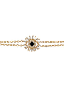 Suzanne Kalan Black Sapphire and Diamond Mini Evil Eye Bracelet
