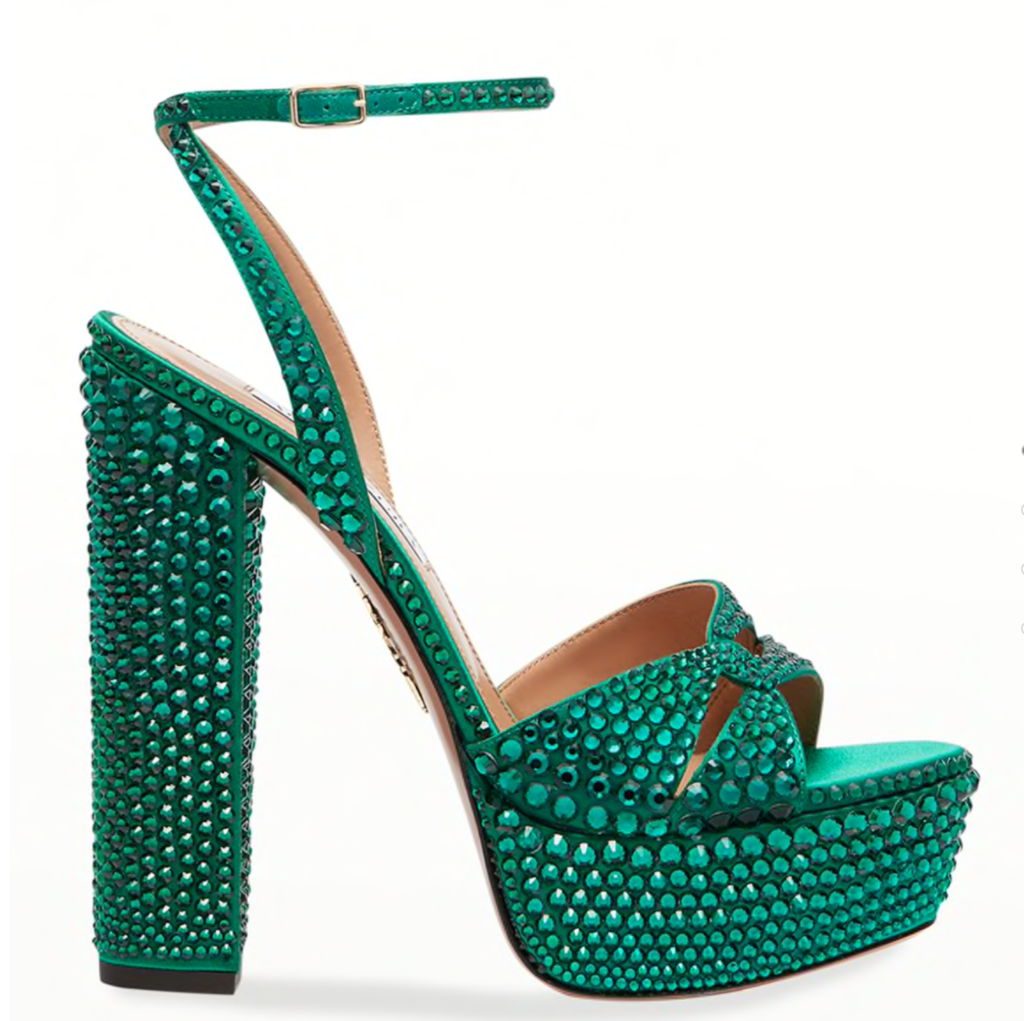 Aquazzara Sinner platform sandals, $2,395, available at Neiman Marcus and online at neimanmarcus.com.
