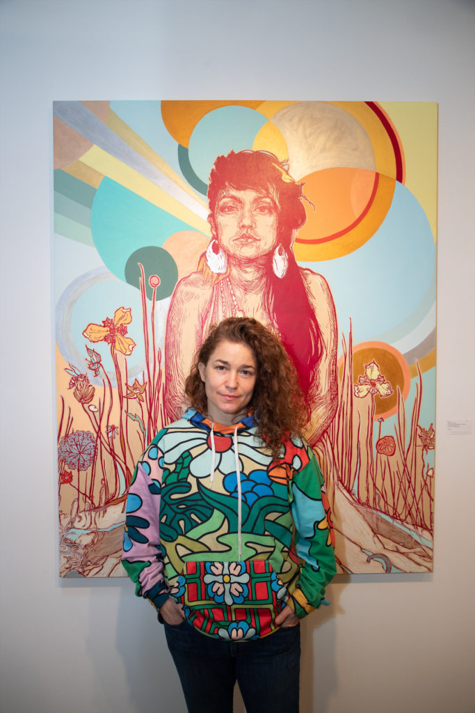Swoon at the Dallas Art Fair Preview, 2021. Credit Exploredinary (Photo by Exploredinary)