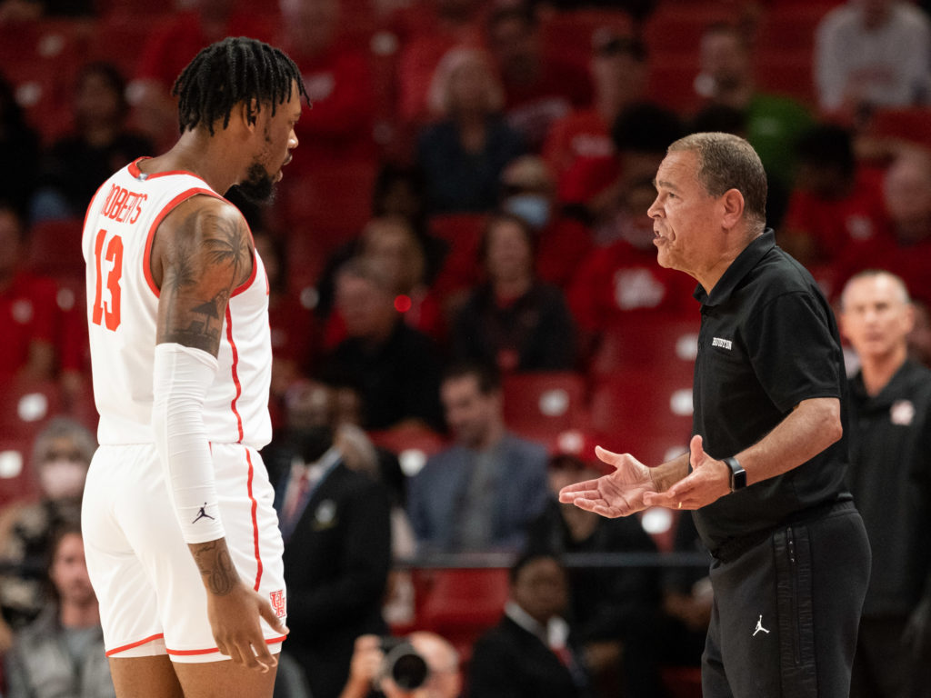 Kelvin Sampson is still teaching, still pushing, still asking for more from his UH players. (Photo by F. Carter Smith)