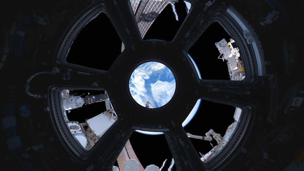 Encounter an incredible view of the Earth in this unique cinematic virtual reality spacewalk.