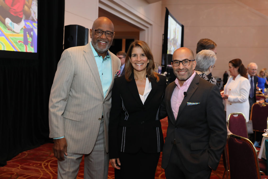 Leslie Smith, Melanie Trent, Mark DiBella at the YES Prep Leading Houston Forward luncheon. (Photo by Priscilla Dickson)