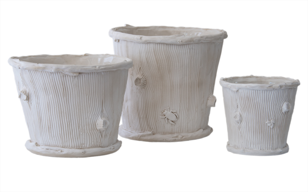 Liz Marsh Designs hand-made faux bois cachepots (Photo by Pär Bengtsson)