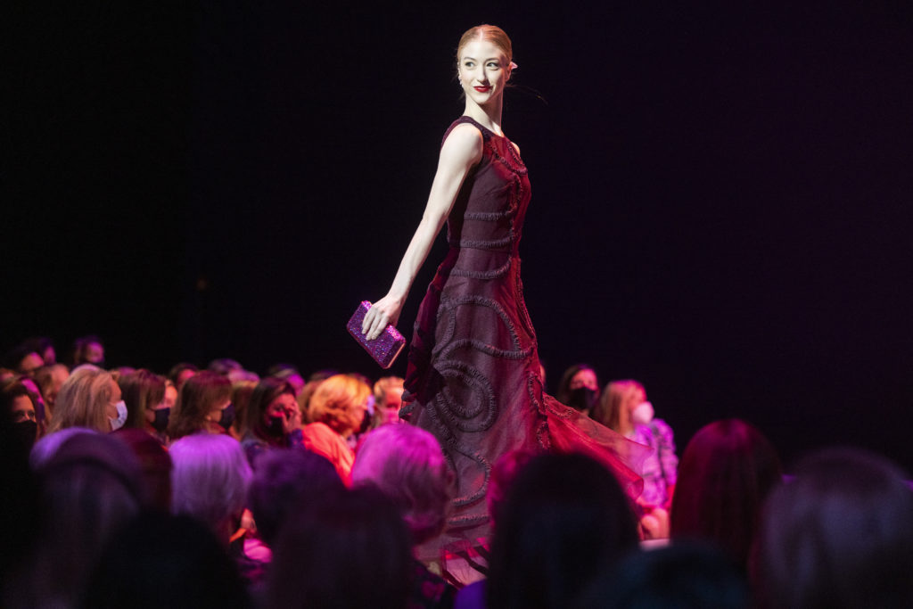 Adeline Melcher at the Texas Ballet Theater Caren Koslow Fashion Show and Luncheon at Bass Hall in Fort Worth, Texas on December 9, 2021. (Photo by/Sharon Ellman)