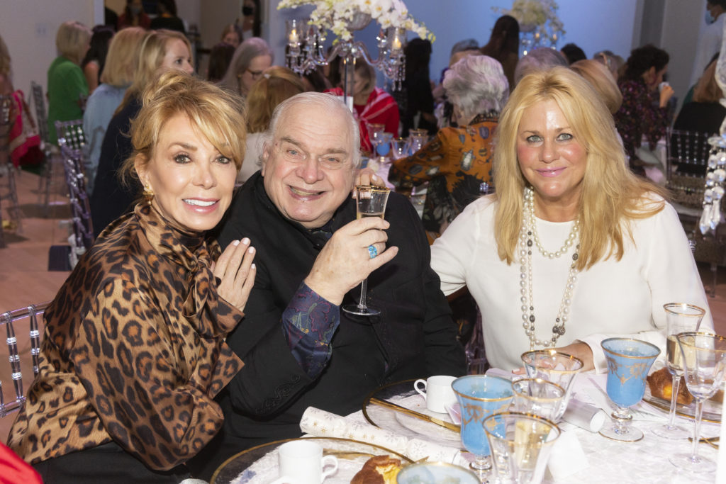 Olivia Kearney, Texas Ballet Theater Artistic Director Ben Stevenson, O.B.E., and Renée Walsh at the Texas Ballet Theater Caren Koslow Fashion Show and Luncheon at Bass Hall in Fort Worth, Texas on December 9, 2021. (Photo by/Sharon Ellman)
