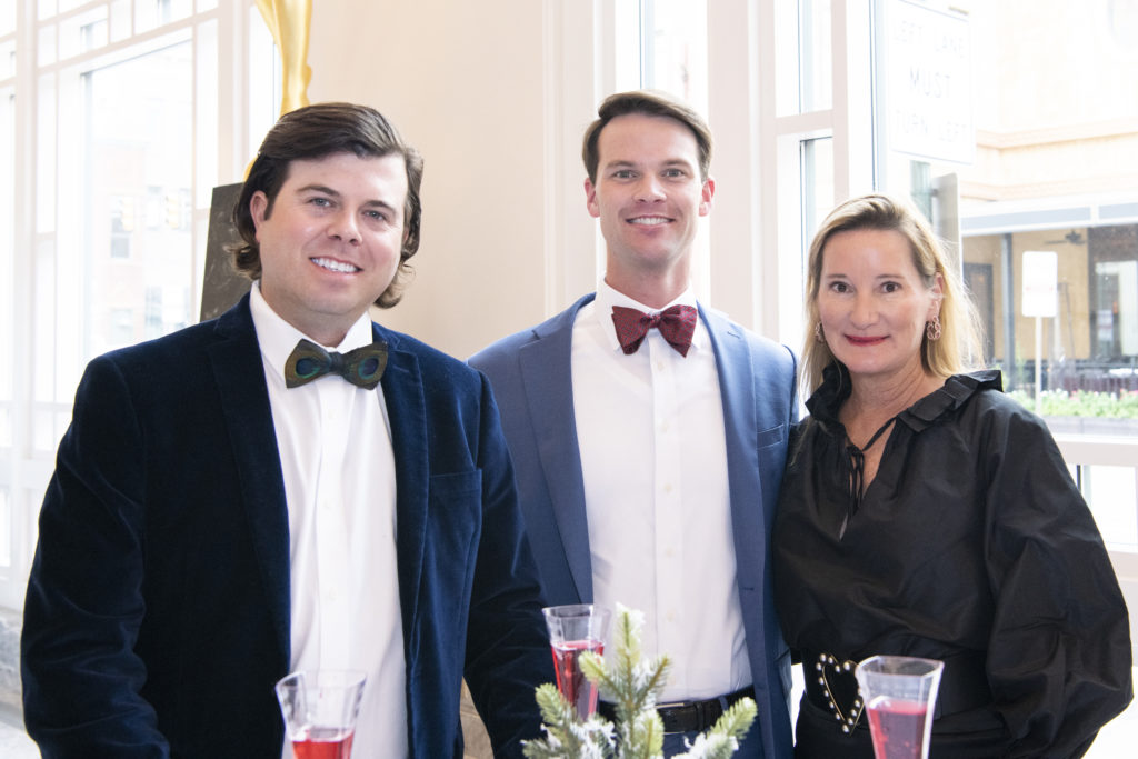 Rob Schumacher, Robert Snider, and Shannon Nolan at the Texas Ballet Theater Caren Koslow Fashion Show and Luncheon at Bass Hall in Fort Worth, Texas on December 9, 2021. (Photo by/ Ellman Photography)