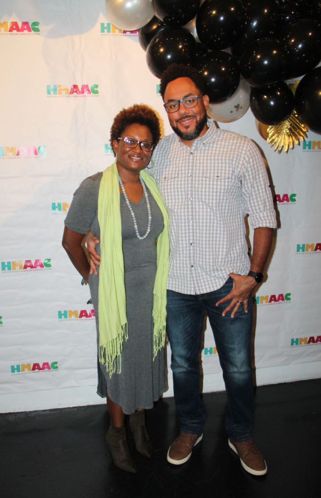 April Frazier, Chadwyck Peters at the Houston Museum of African American Culture Champagne & Ribs party (Photo by Patryce Coleman)