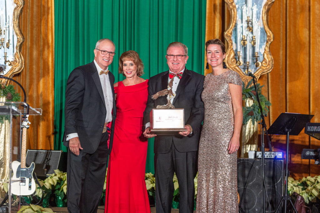Dave Stover, Stephanie Dodd, Bill Dodd, Starlee Sykes at the Spindletop Charities Holiday Gala (Photo by Fulton Davenport/PWL Studio)