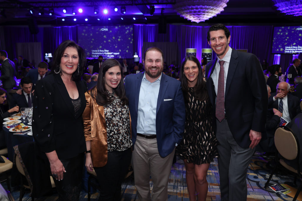 Debra Cohen, Courtney & Josh Garson, Hilary Cohen, Josh Barvin at Jewish Family Service's annual celebration. (Photo by Johnny Than)