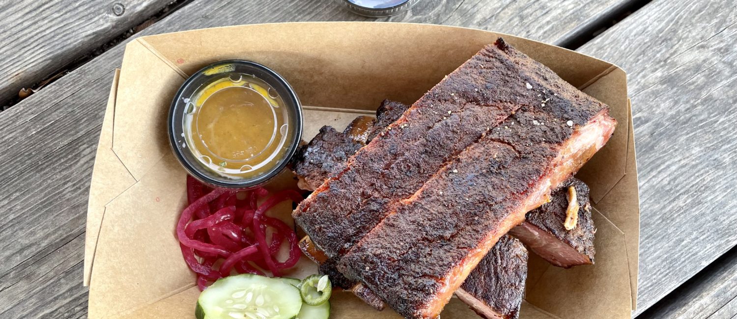 F1 Smokehouse – St. Louis style pork ribs with two sauces