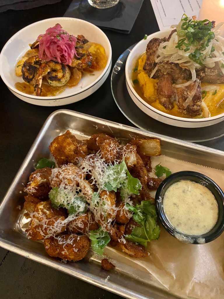 Modest Rogers offers many shareable items like the spicy cauliflower, shrimp, and pork short ribs. (Photo by Megan Ziots)