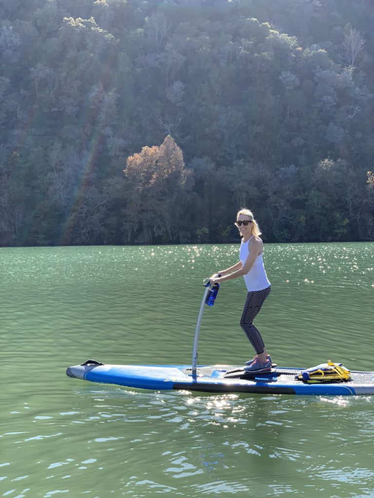 Laurann Claridge takes time to hit the water at on a stand up paddle board on Lake Austin. (Photo by Photos by Lake Austin Spa Resort)