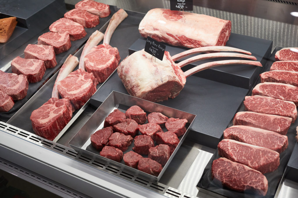 Meat case at the R-C Ranch Butcher Shop