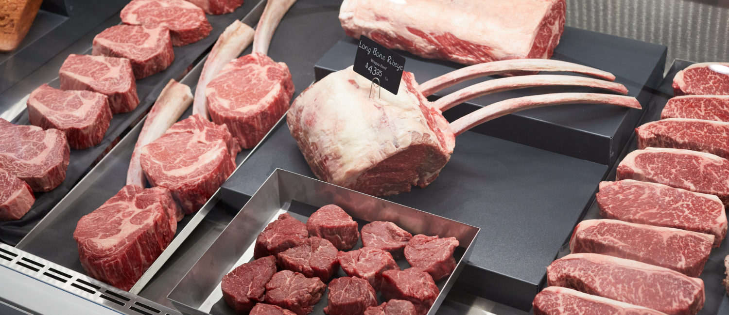 Meat case at the R-C Ranch Butcher Shop