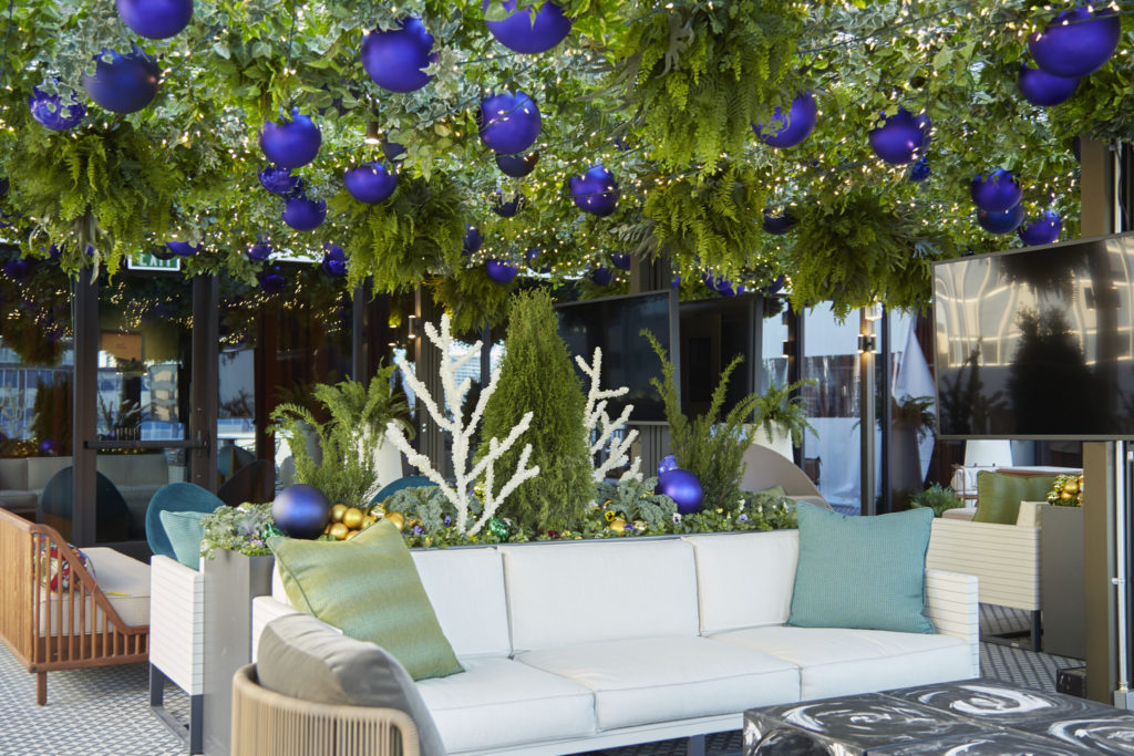 Catbird’s Patio at the Thompson Hotel is transformed. Photo by Gustav Schmiege.