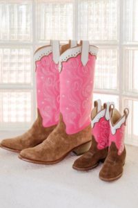 Miron Crosby Pink Stitched matching mom and baby boots
