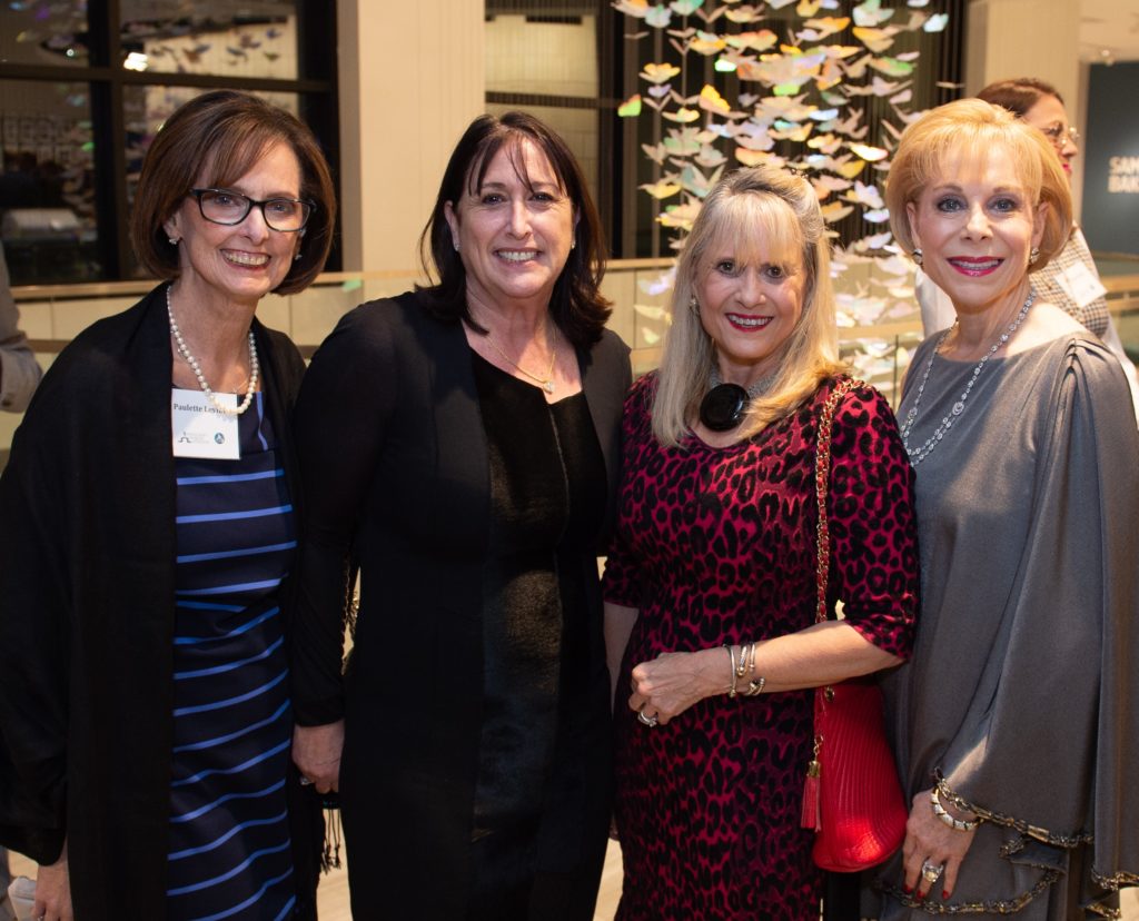 Paulette Levine, Rhoda Saka, Sharon Brier, Joan Lebow at the Holocaust Museum Houston Spotlight on Courage Soirée (Photo by Wilson Parish)