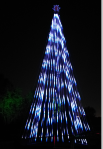Houston duo Moon Papas (collaborators Julian Luna and Matt Fries) were commissioned to create “Winter Wonder Tree,” which will subsequently travel to future installations of Lightscape around the world. (Photo by CDA)