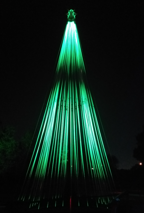 Orange Show veterans Julian Luna and Matt Fries (aka Houston collective Moon Papas) get our vote for the most engaging Lightscape at Houston Botanic Garden. (Photo by CDA) 
