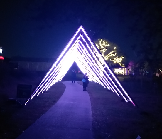 With "Triangulate," a 130-foot long pathway lures garden goers into a nocturnal world of holiday fantasy. (Photo by CDA) 