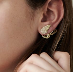 metagolden wing earrings