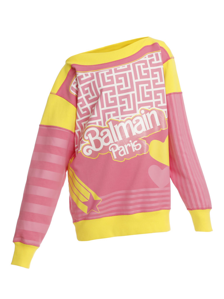 Boat Neck Balmain Printed Sweat Dress (NM Exclusive)​, $1395, available at the Neiman Marcus NorthPark Center Balmain x Barbie Pop Up