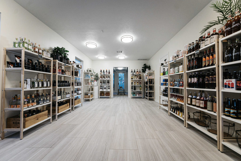 The shelves at Sipple are fully stocked with a wide variety of alcohol-free bottles. (Photo by Therron Francis)