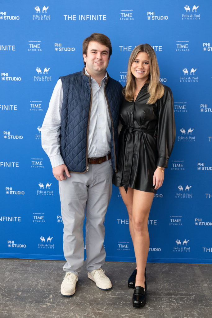 Davis Sheffield, Gabi Schlegel at the  party for 'The Infinite' VR flight aboard the International Space Station.