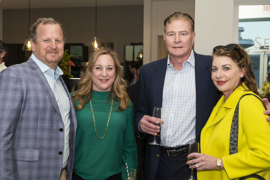 Erich & Julie Klein, Gary & Renée Leach attend the Residences at The Allen and Thompson Hotel beam signing and celebration. (Photo by Anthony Rathbun)
