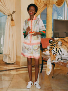 Gucci salutes the Year of the Tiger with a complete ready-to-wear and accessories collection embellished with the tiger image or ‘Gucci Tiger’ labeling.