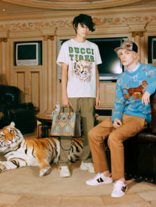 Gucci salutes the Year of the Tiger with a complete ready-to-wear and accessories collection embellished with the tiger image or ‘Gucci Tiger’ labeling.